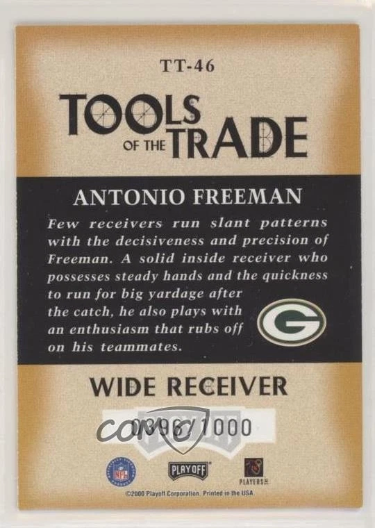 2000 Playoff Absolute Tools of the Trade /1000 Antonio Freeman #TT-46 - Image 2 of 2