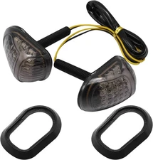 Anxingo 2PCS 12V Amber Motorcycle 9 LED Flush Mount Turn Signals 