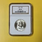 1961 Franklin Half Dollar Philadelphia 50C Silver Business Strike NGC MS 64