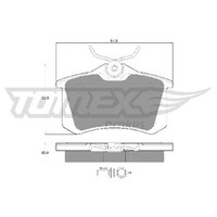 Bremsbelagsatz Scheibenbremse Hinten FüR Nissan Note NE11 06 Bis 13 Tomex YHY