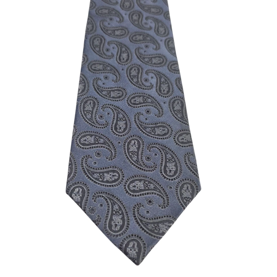 Alexandre London Savile Row Mens Luxury Necktie Blue Paisley Silk Preppy Work - Image 2 of 4