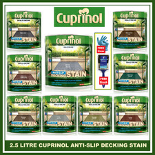Cuprinol Anti Slip Decking Stain 2.5L  All Colours + FREE 3" BRUSH & GLOVES