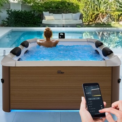 MSpa Whirlpool Frame Oslo App Steuerung Outdoor Pool feste Außenwand 6 Personen
