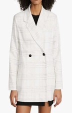 NWT Steve Madden Women's Plaid Nika Blazer - Color Optic White - Size Medium