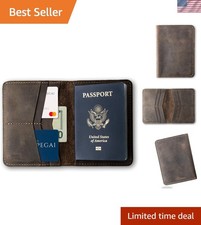 Luxurious Full Grain Crazy Horse Leather Passport Holder - Custom Travel Wallet