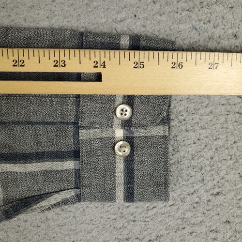 Camisa Original Pingüino Para Hombre Grande Gris Azul A Cuadros Heritage Calce Ajustado Manga Larga - Imagen 6 de 9