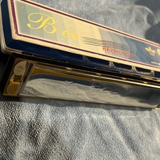 Vintage Unused New Old Stock Genuine Bee 24 Hole C-Key Harmonica 7" Orig Box