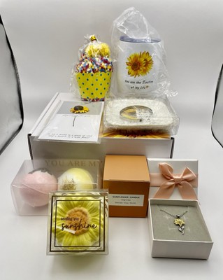 You Are My Sunshine Sunflower Gift Set w/ Necklace, Candle, Tumbler, More