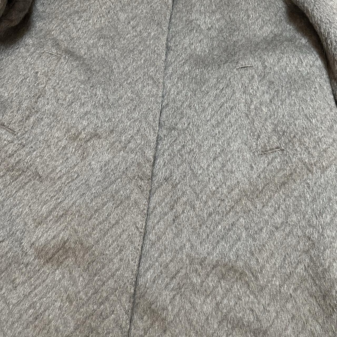 Vintage Llama & Merino Wool Grey Long Button Up Overcoat Size 16/18 UK image 5