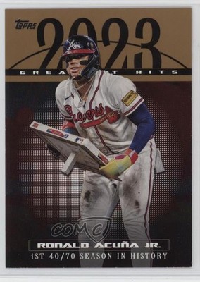 2024 Topps Series 1 2023 Greatest Hits Gold 47/75 Ronald Acuna Jr Acuña 0gx4