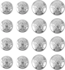 16 PCS Silver Buttons for Blazers Metal Blazer Button Vintage Silver Buttons Rou