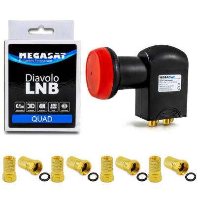  LNB 4 Teilnehmer   Megasat QUAD LNB   0,1dB Quattro Switch SKY UHD 4K Digital
