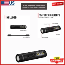 Coast |31126| KL30R 500 Lumen Rechargeable Battery LED UV Pocket Flashlight