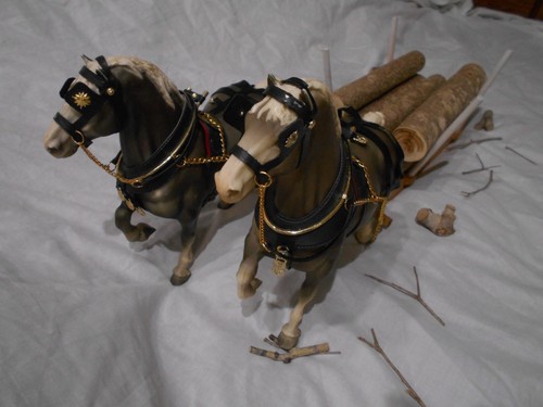 Vintage Breyer Horse Figurines Smoke Belgian Team...working hard! Very NICE! - Picture 17 of 22