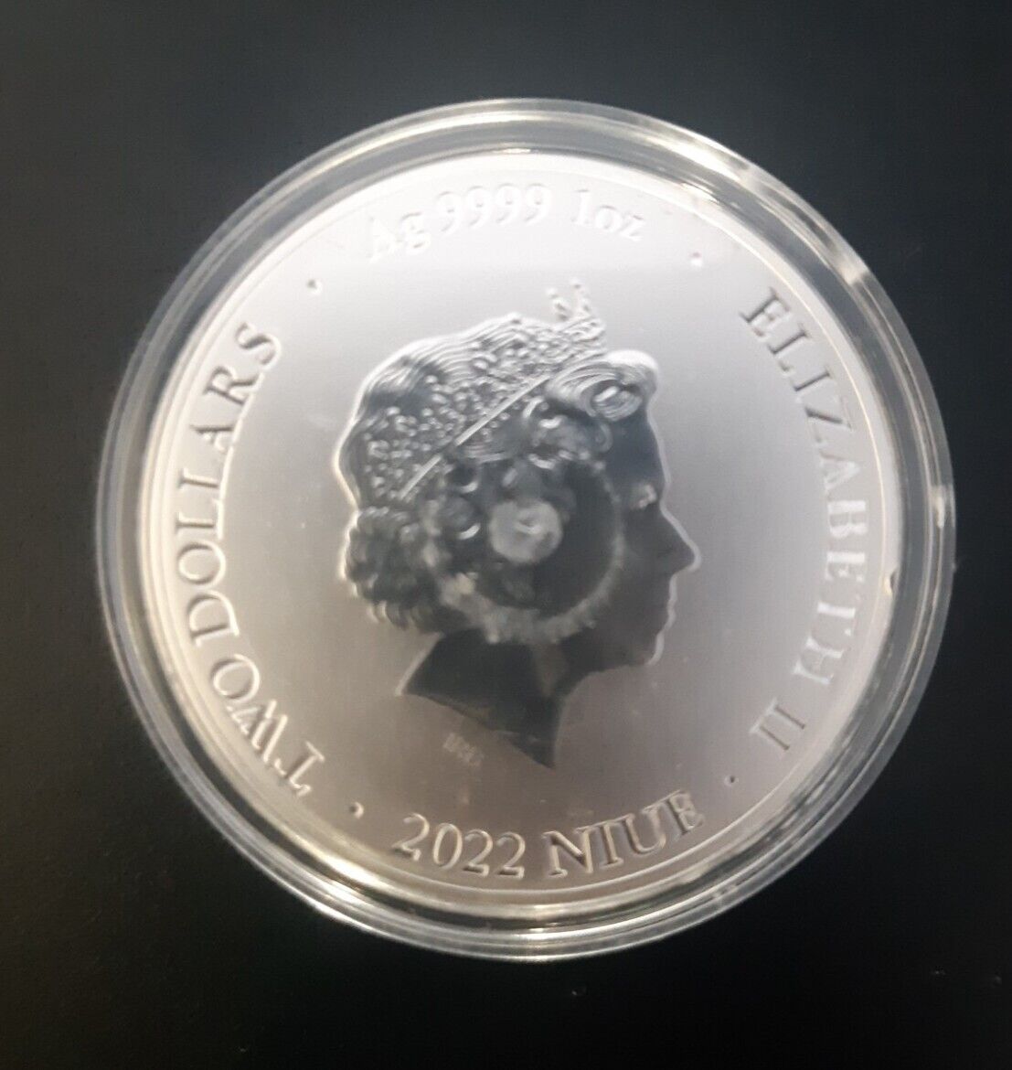 2022 Silver Bitcoin Nieu 1 Oz Silver Gold Gilded Coin
