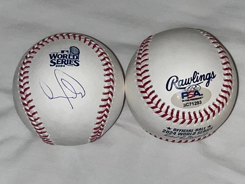 Andy Pages Dodgers Auto Signed 2024 World Series Baseball PSA Witness .