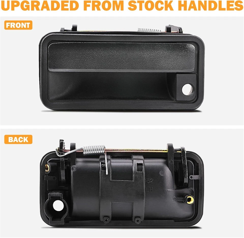 Pair Exterior Door Handle w/Lock Cylinder For Chevy/GMC 1500-3500 88-94 15742229 - Image 3 of 4