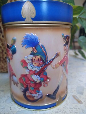 Pristine VTG Lambertz Metal  Cookie Tin With Music Box Lid  ''Silent Night''...
