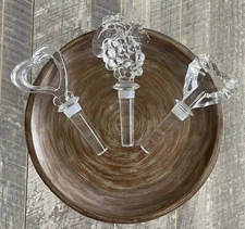 Mikasa Set of 3 Glass Bottle Stoppers/Corks
