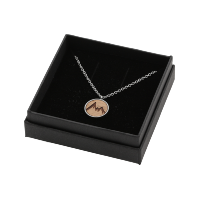 Collana Eydl Skyla In Legno Noce E Acciaio Inox Con Ciondolo Zampa - Lunghezza Regolabile 42-47 Cm