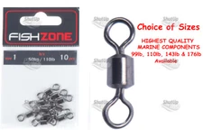 Fishzone Rolling Swivels For Sea Fishing Rigs - 99lb 110lb 143lb 176lb Sizes