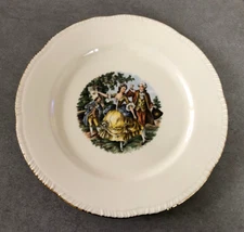 Homer Laughlin HLC77 Colonial Couple Martha George Courting - 10" DINNER PLATE