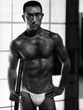 Tamotsu Yato Vintage Photo Yukio Mishima Physique - 17"x22" Fine Art Print-01112