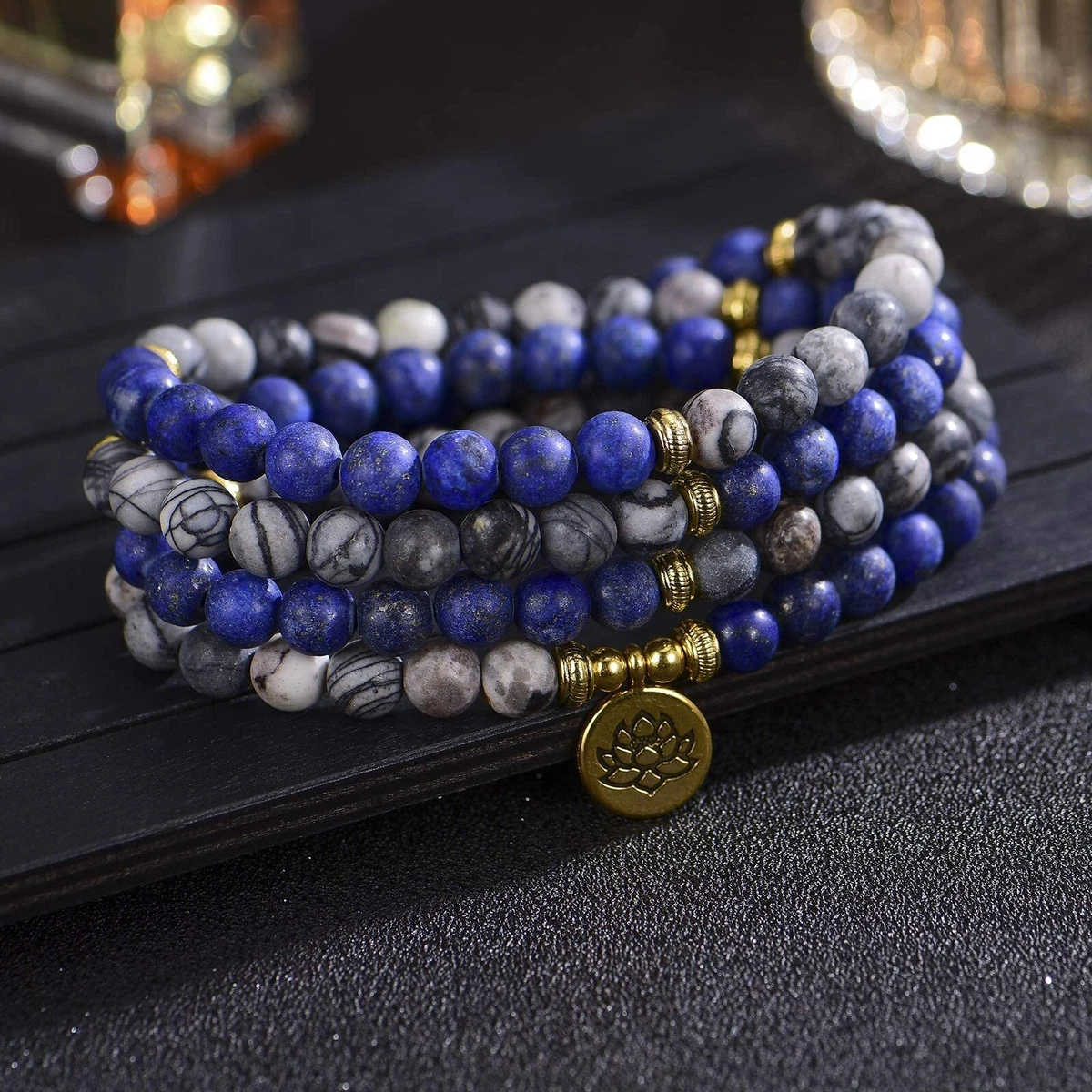 Buy Best Quality Lapis Lazuli December and Libra Zodiac Birthstone  Balancing Third Eye and Thorat Chakra Natura Blue Bead Mala/ Necklace  Online in India - Etsy