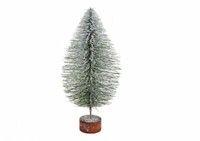 Deko-Figur Tannenbaum Silber Glitter Mit Schnee HöHe 38 Cm Weihnachts-Deko