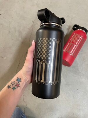 Mechanic Flag Etched Red Stainless Steel Hydro Waterbottle | eBay