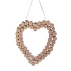Sass & Belle Log Slice Heart Shaped Wreath Hanging Decoration 3D Willow Wood Fun