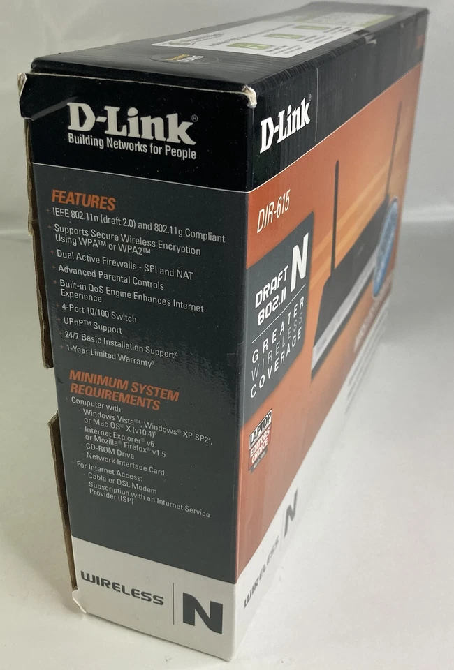 Brand New D-Link DIR-615 10/100 Wireless N Router N300 300Mbps - Image 2 of 4