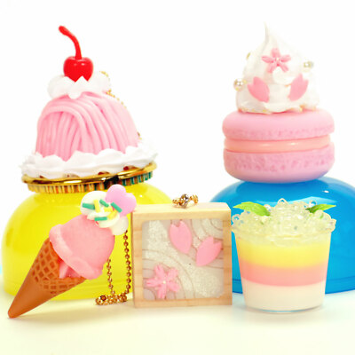Cute Japanese Phone Food Charm Pink Macaron Ice Cream Cone 1pc