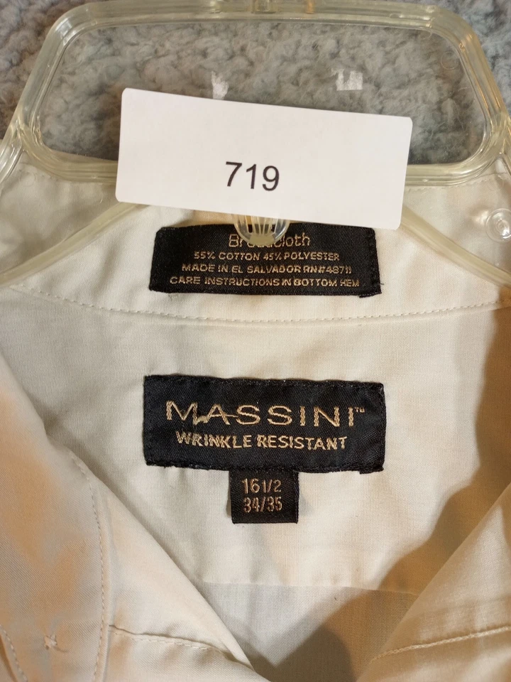 Camisa de manga larga Massimo resistencia a las arrugas 44 pulgadas alrededor de la cintura Foto 3 de 4