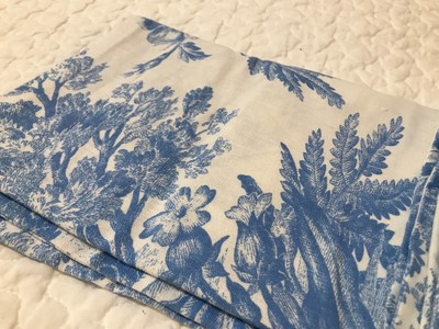 Nwot Pottery Barn Matine Toile Pillow Sham Light Blue White Linen