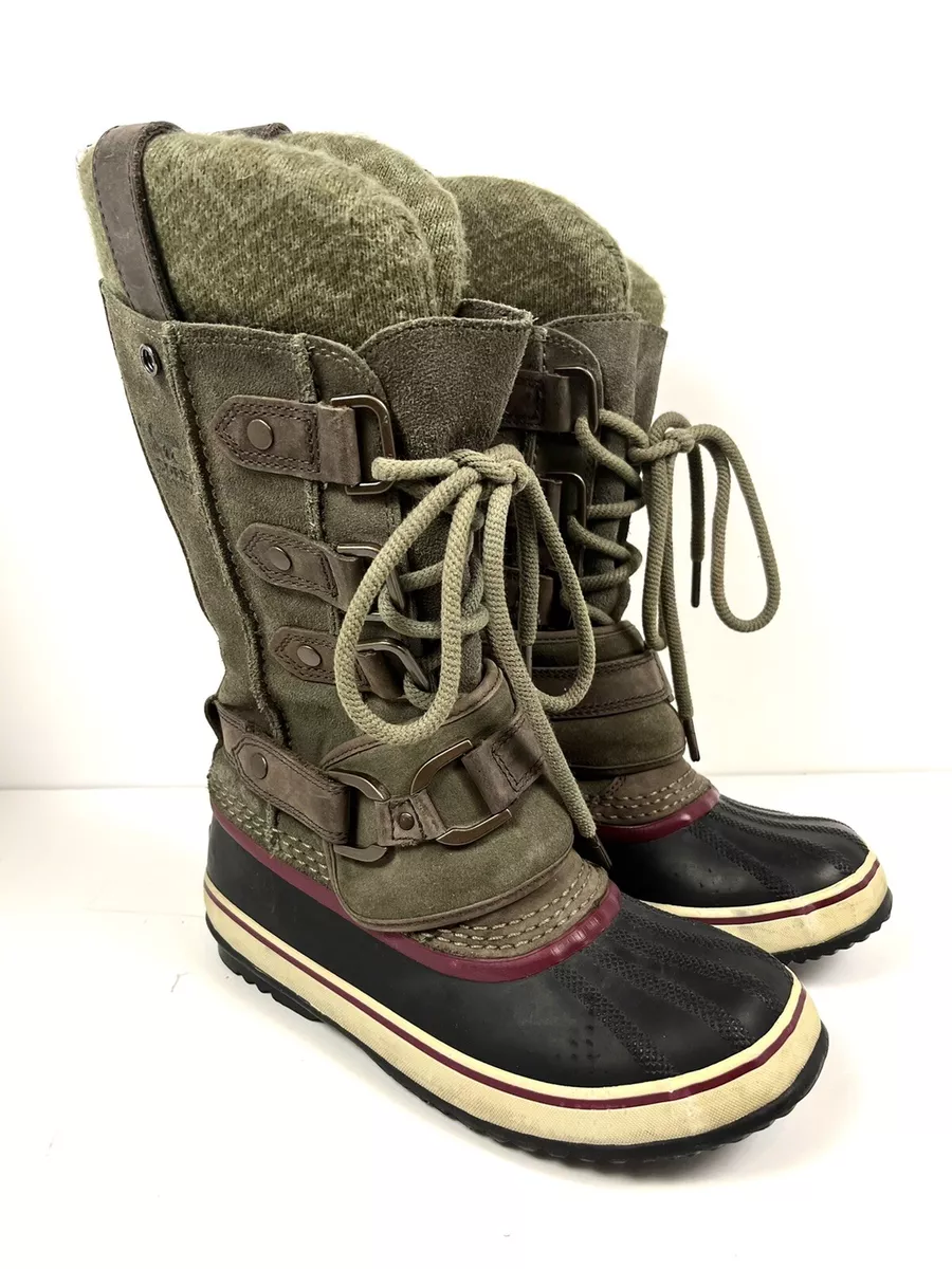 Sorel Joan of Arctic Knit Premium Women s Size 6.5 Winter Snow Boots Lace Up
