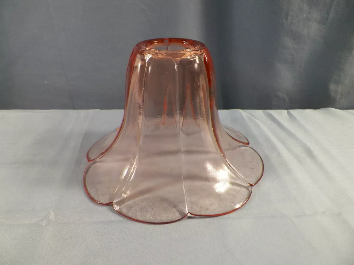 Brooke Crescent Pink Glass Lamp Shade Flared Petal Shape eBay