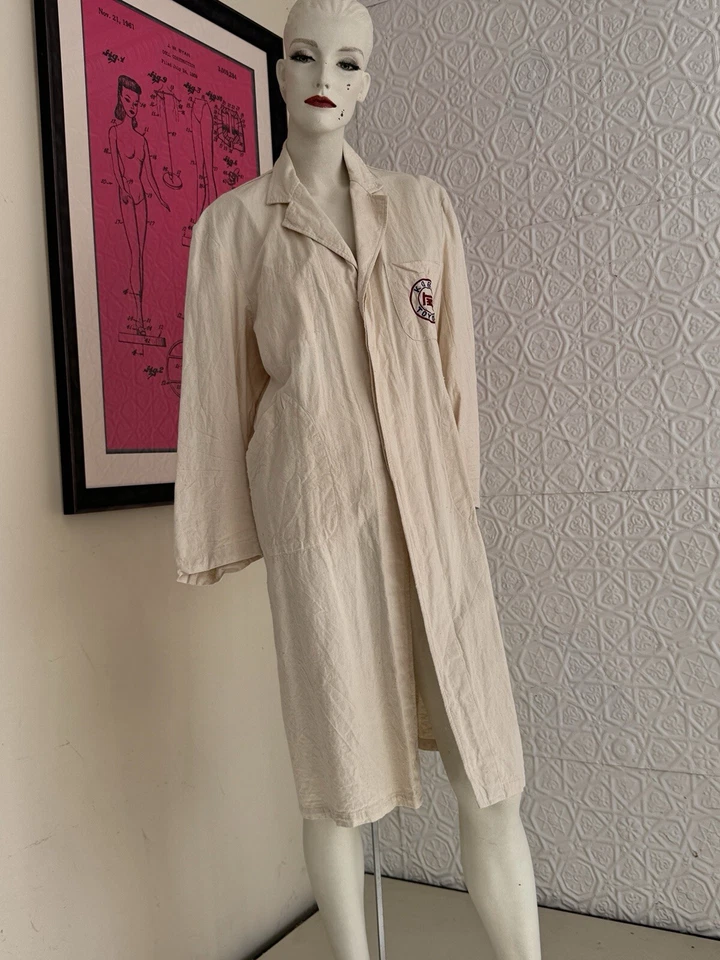 Chaqueta de taller Toyota vintage-plumero-natural-ropa para hombre-crudo-ropa de trabajo-algodón Foto 4 de 4