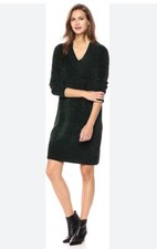 Nine West Women's V-Neck Long Sleeve Sweater Dress Hunter Green Size XL