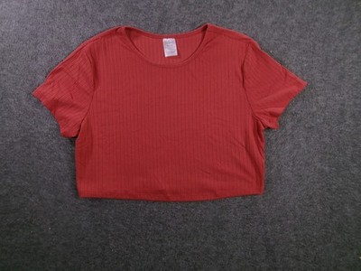 No Boundaries Crop Top Women XXL Pink Ribbed Beachy Summer Resort Y2K