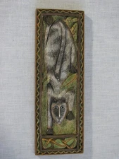 Et Cetera Cat Art Signed Marsha McCarthy Curious Cat Wall Plaque, 2002