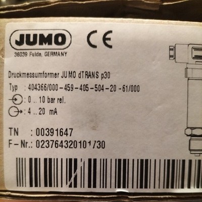 NEU JUMO dTRANS p30 Druckmessumformer 404366/000 *LESEN*