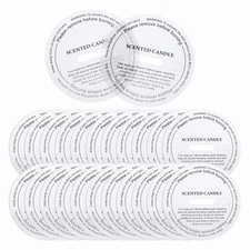 60 Pcs Candle Dust Covers, 5.5cm/2.2" Letter Pattern Candles Drip Protectors