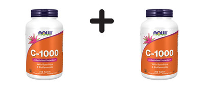 2 x Now Foods C-1000 with Rose Hips and Bioflavonoids (250 Tabs) (61,80 EUR/kg)
