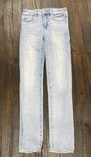 NWOT American Eagle Distressed Super Stretch Light Jeans Womens size 00 Short