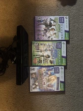 Microsoft XBOX 360 Kinect Sensor Bar Model 1414 Black, Authentic And 3 Games