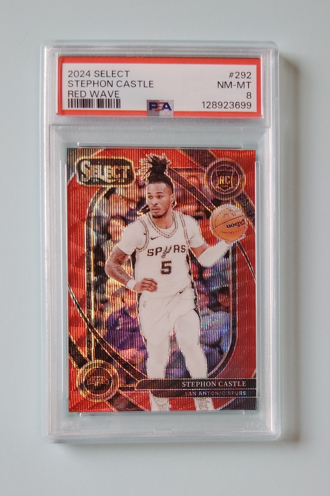 2024-25 Panini Select Stephon Castle Courtside Red Wave Prizm RC PSA 8 NM-MT