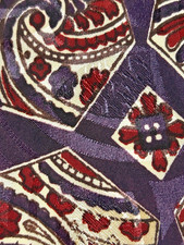 Vintage Swing Mens Necktie Purple Red Cream Retro 40s 50s 4 X 49