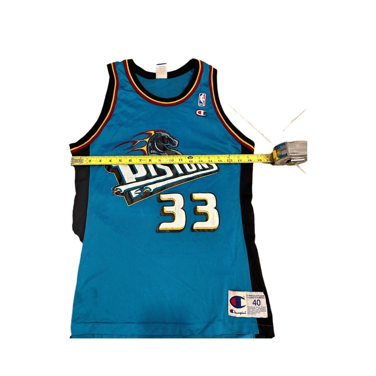 VINTAGE Detroit Pistons Jersey Mens 40 Teal Champion Grant Hill