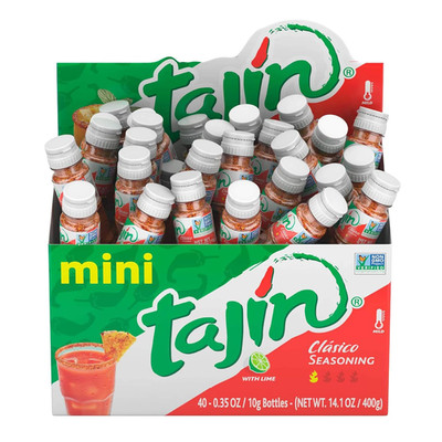 Tajin Clásico Seasoning, Mini Display Pack of 40 Portable Bottles, Authentic Mex
